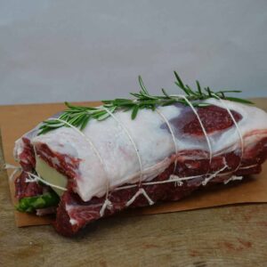 bone-out lamb roast with rosemary and butchers twine