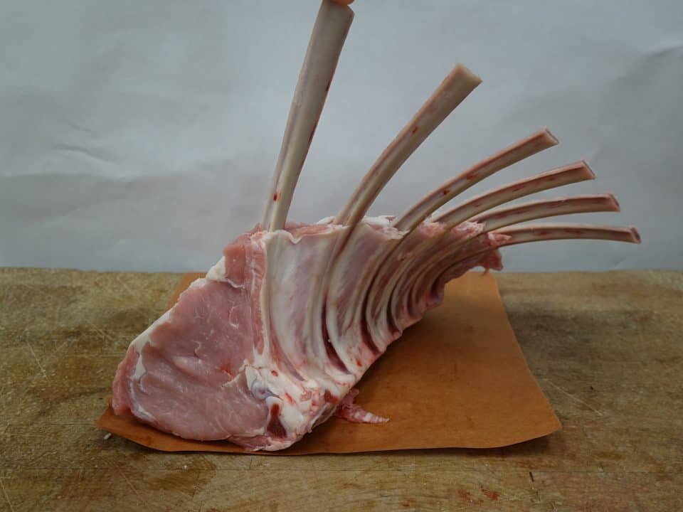 raw rack of veal ribs