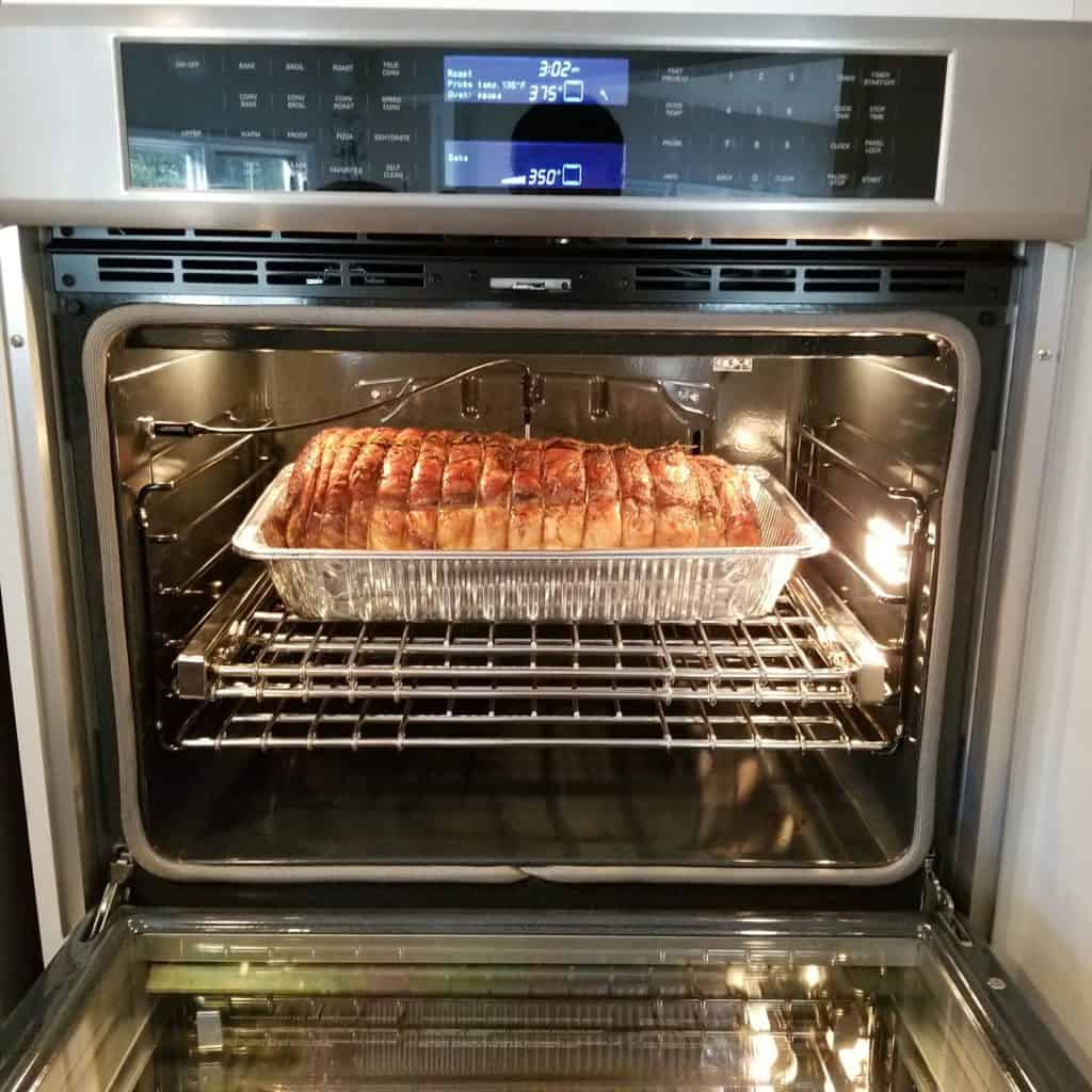 Prime Rib Roast in oven with temperature probe
